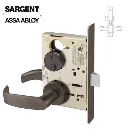 SARGENT 8200 Series Mortise Lock Mechanical Privacy Bedroom or Bath LN Trim L Rose Dark Oxidized Satin Bronz SRG-8265-LNL-10BE